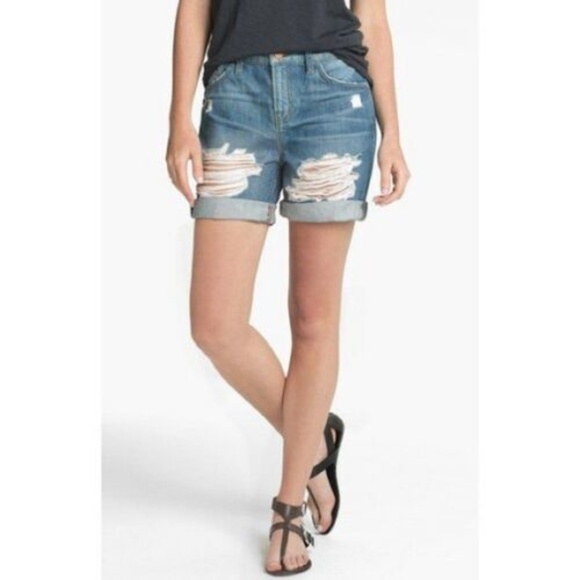 J Brand Nash Boyfriend Distressed Denim Shorts - Picture 2 of 10